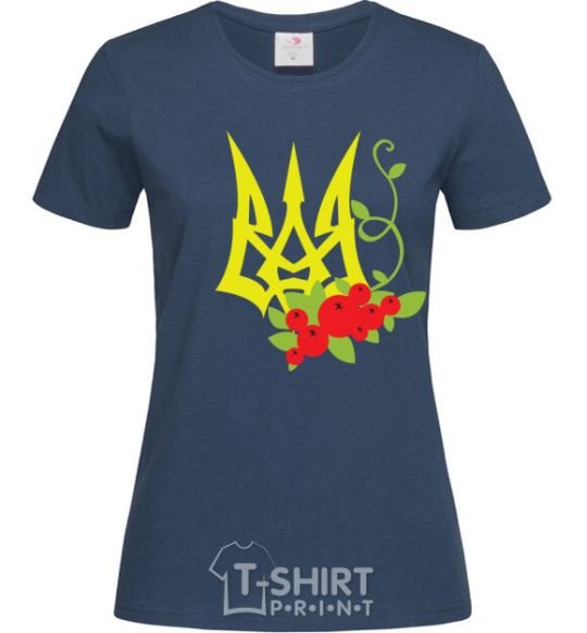 Women's T-shirt Coat of arms with viburnum navy-blue фото