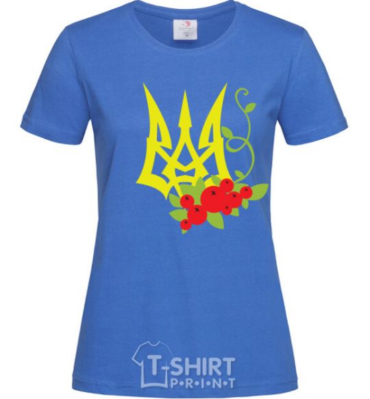 Women's T-shirt Coat of arms with viburnum royal-blue фото