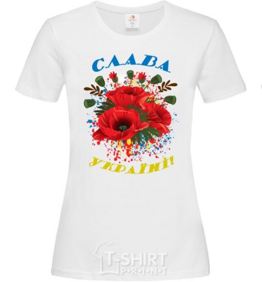 Women's T-shirt Glory to Ukraine! White фото