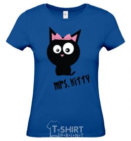 Women's T-shirt MRS. KITTY royal-blue фото