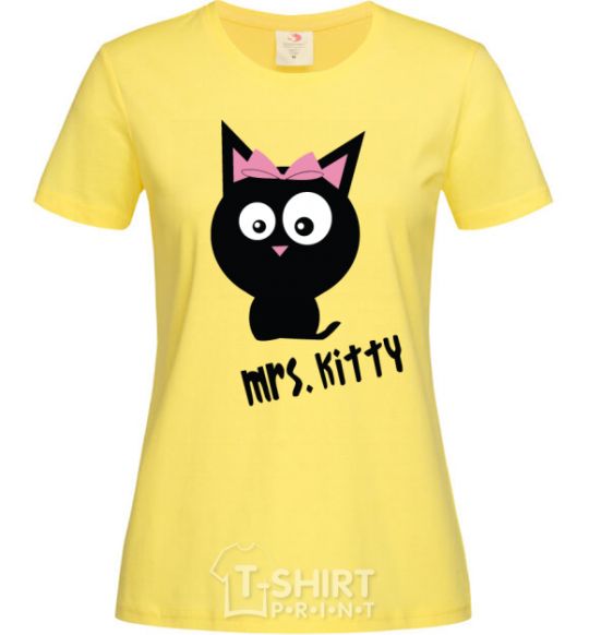 Женская футболка MRS. KITTY Лимонный фото