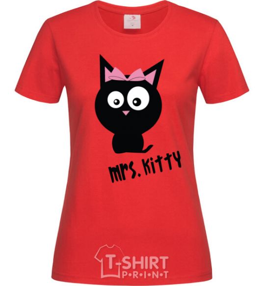 Женская футболка MRS. KITTY Красный фото