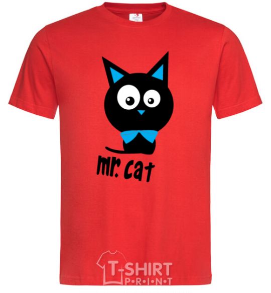 Men's T-Shirt MR. CAT red фото