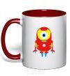 Mug with a colored handle Iron Man red фото