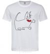 Men's T-Shirt Figure HAPPY CAT White фото