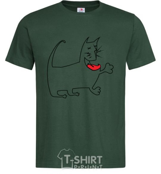 Men's T-Shirt Figure HAPPY CAT bottle-green фото