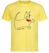 Men's T-Shirt Figure HAPPY CAT cornsilk фото