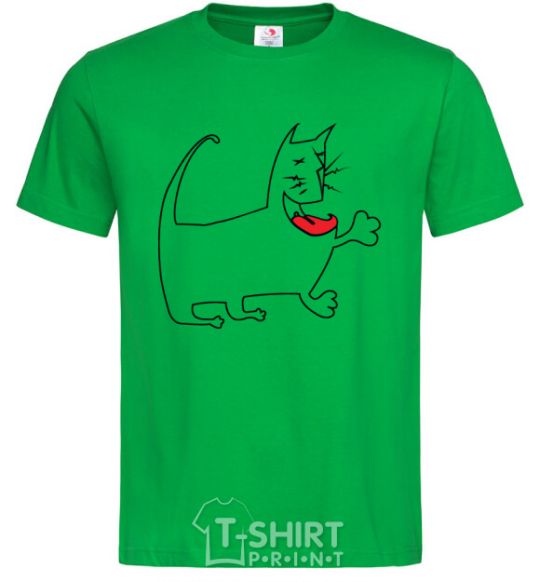 Men's T-Shirt Figure HAPPY CAT kelly-green фото