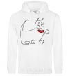 Men`s hoodie Figure HAPPY CAT White фото