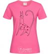 Женская футболка SHOCKED KITTY Ярко-розовый фото