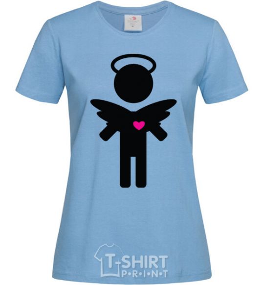 Women's T-shirt ANGEL sky-blue фото