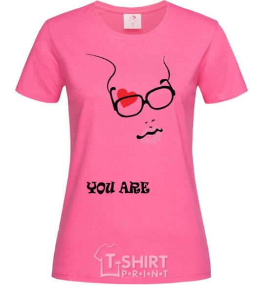 Женская футболка YOU ARE Ярко-розовый фото
