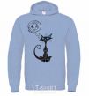 Men`s hoodie DREAMY CAT sky-blue фото