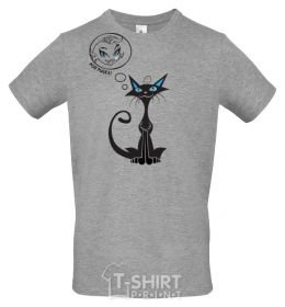 Men's T-Shirt DREAMY CAT grey фото