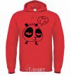 Men`s hoodie YES I LOVE YOU bright-red фото