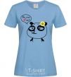 Women's T-shirt DO YOU LOVE ME Panda sky-blue фото