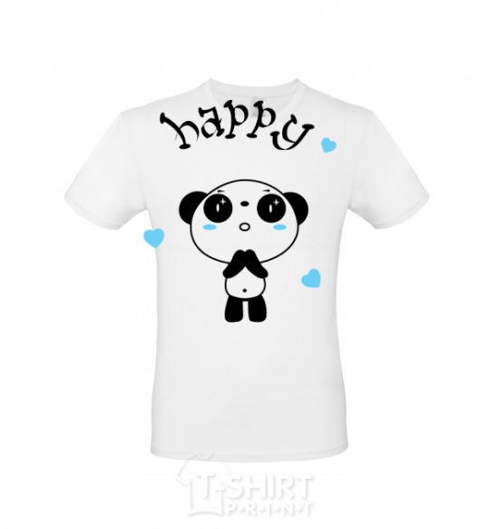 Men's T-Shirt Happy Panda White фото