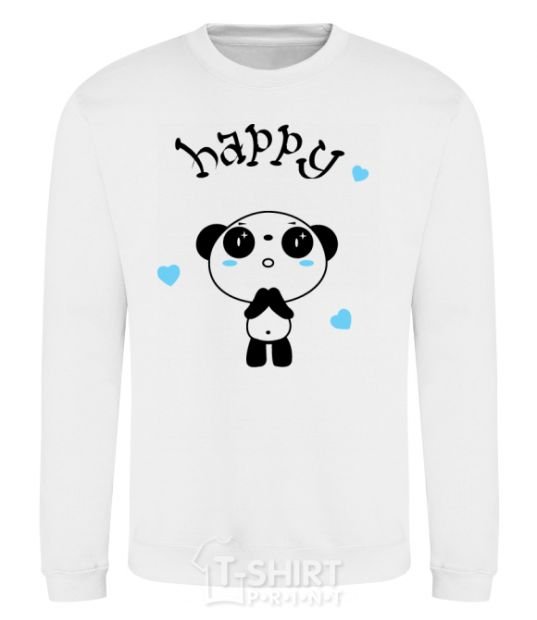 Sweatshirt Happy Panda White фото