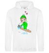 Men`s hoodie Love is SNOWBOARD White фото