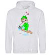 Men`s hoodie Love is SNOWBOARD sport-grey фото