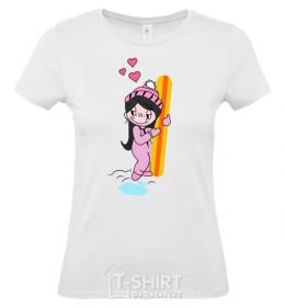 Women's T-shirt LOVE is snowboarding White фото
