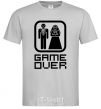 Men's T-Shirt GAME OVER 8BIT grey фото