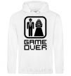 Men`s hoodie GAME OVER 8BIT White фото