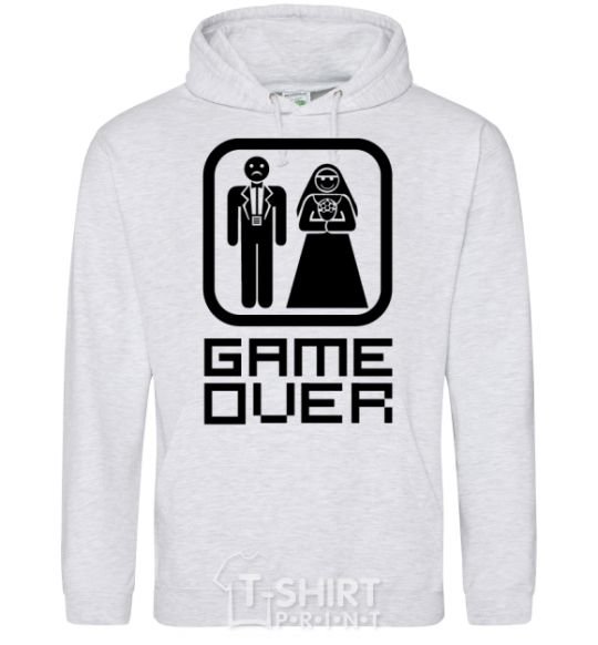 Men`s hoodie GAME OVER 8BIT sport-grey фото