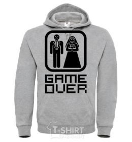 Men`s hoodie GAME OVER 8BIT sport-grey фото
