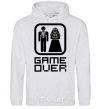 Men`s hoodie GAME OVER 8BIT sport-grey фото