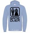 Men`s hoodie GAME OVER 8BIT sky-blue фото