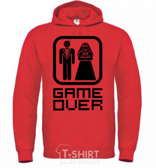 Men`s hoodie GAME OVER 8BIT bright-red фото