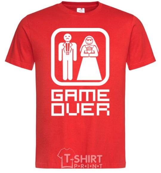 Men's T-Shirt GAME OVER 8BIT red фото