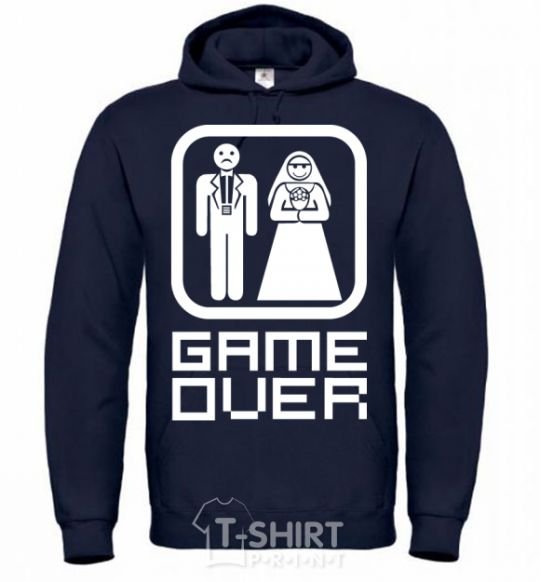 Men`s hoodie GAME OVER 8BIT navy-blue фото