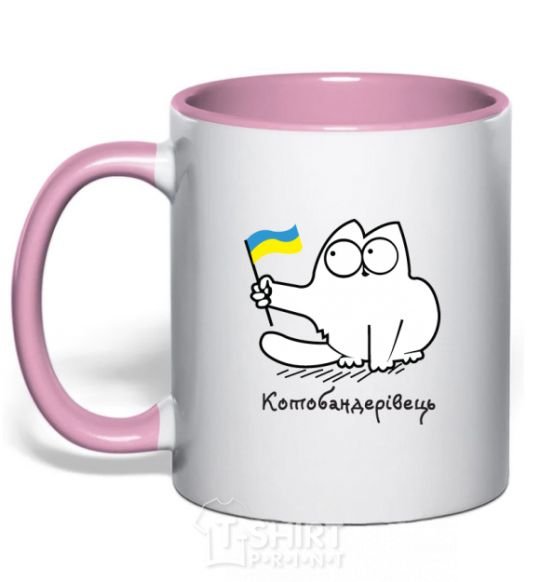 Mug with a colored handle Котобандерівець light-pink фото