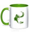 Mug with a colored handle LOCKEY kelly-green фото