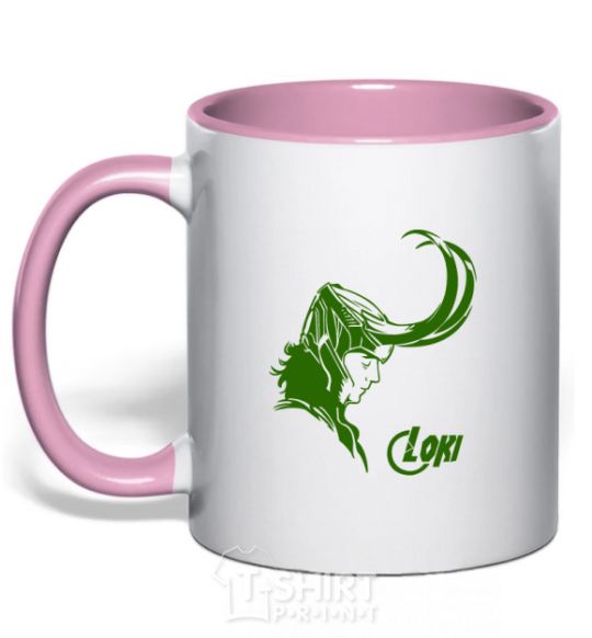 Mug with a colored handle LOCKEY light-pink фото