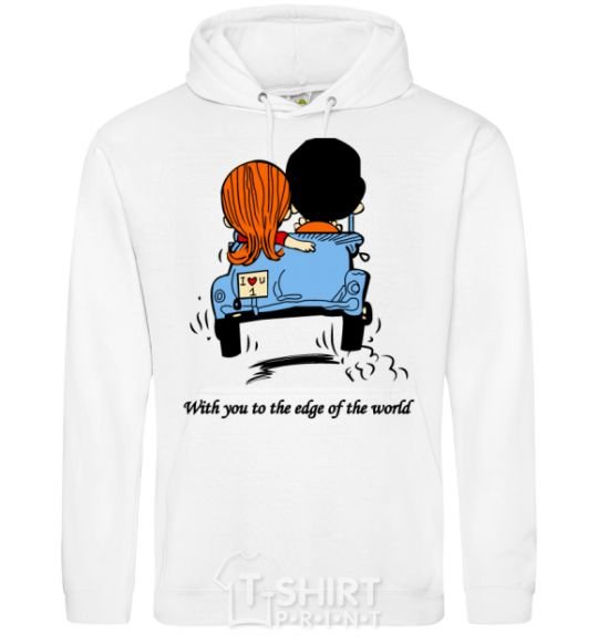 Men`s hoodie TO THE ENDS OF THE EARTH WITH YOU White фото