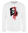 Sweatshirt Skull drawing White фото