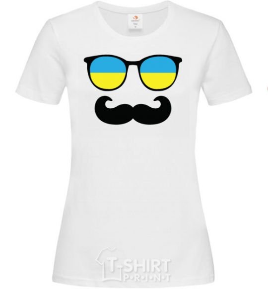 Women's T-shirt Glasses White фото