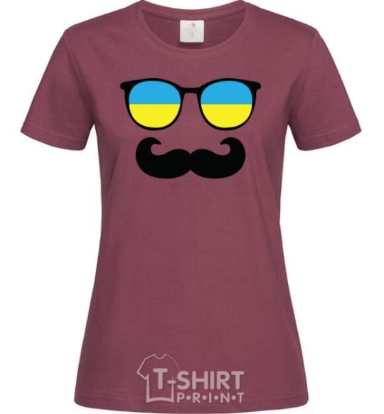 Women's T-shirt Glasses burgundy фото