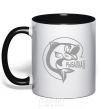 Mug with a colored handle The inscription FISHER CALLING! black фото