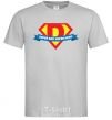 Men's T-Shirt DAD SUPER HERO grey фото