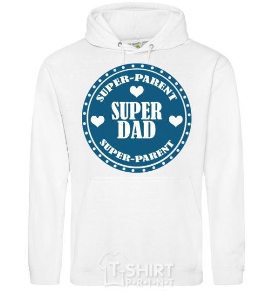 Men`s hoodie SUPER PARENT White фото