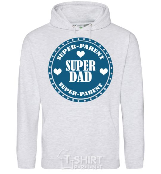 Men`s hoodie SUPER PARENT sport-grey фото