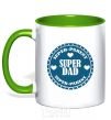 Mug with a colored handle SUPER PARENT kelly-green фото