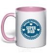 Mug with a colored handle SUPER PARENT light-pink фото
