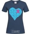 Women's T-shirt BLUE PUZZLE navy-blue фото