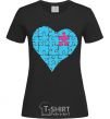 Women's T-shirt BLUE PUZZLE black фото