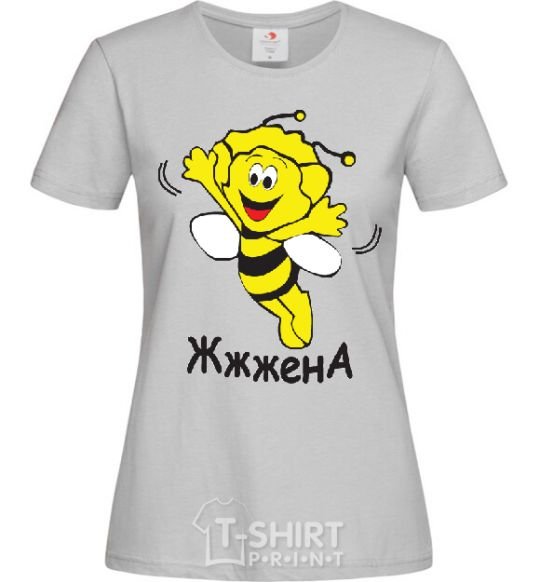 Женская футболка Пчелка жена Серый фото